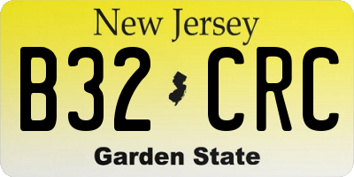 NJ license plate B32CRC