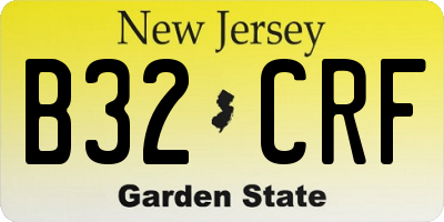 NJ license plate B32CRF