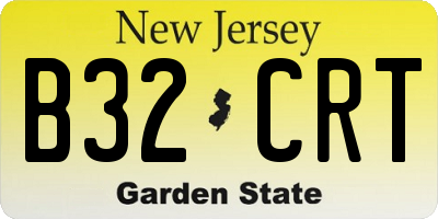 NJ license plate B32CRT