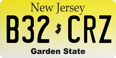 NJ license plate B32CRZ