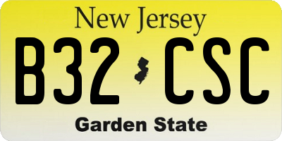 NJ license plate B32CSC