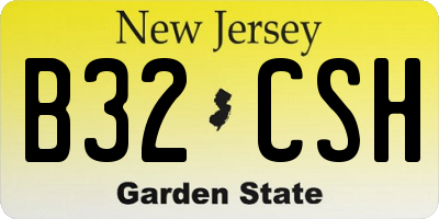 NJ license plate B32CSH