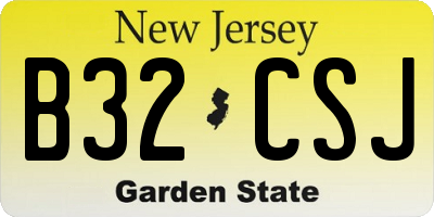 NJ license plate B32CSJ