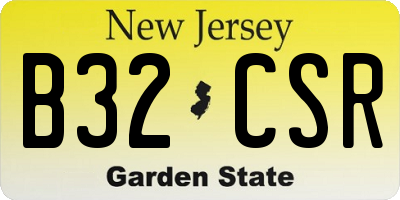 NJ license plate B32CSR