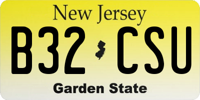 NJ license plate B32CSU