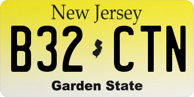 NJ license plate B32CTN