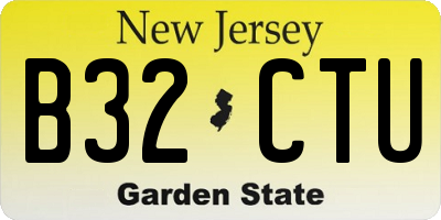 NJ license plate B32CTU