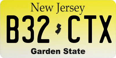 NJ license plate B32CTX