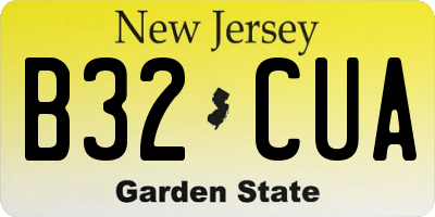 NJ license plate B32CUA