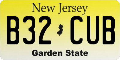 NJ license plate B32CUB