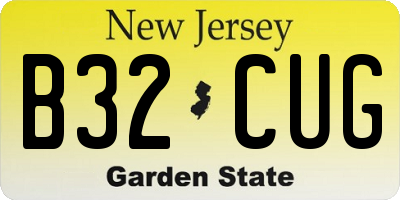 NJ license plate B32CUG