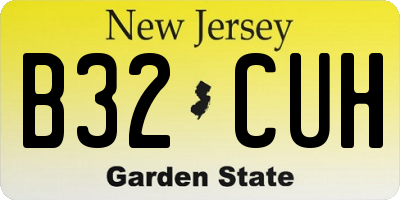 NJ license plate B32CUH