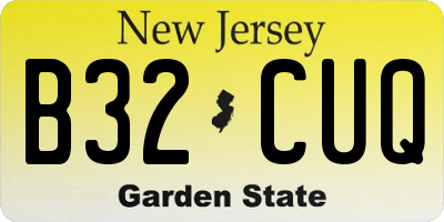 NJ license plate B32CUQ