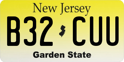 NJ license plate B32CUU