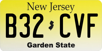 NJ license plate B32CVF