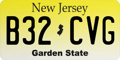 NJ license plate B32CVG