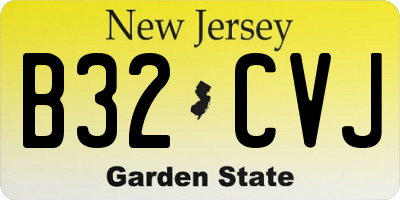 NJ license plate B32CVJ