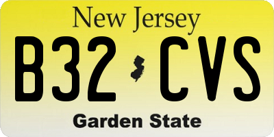 NJ license plate B32CVS