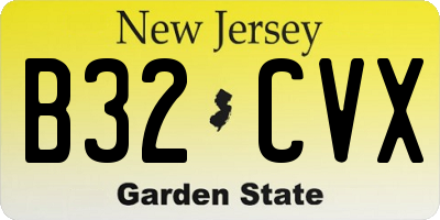 NJ license plate B32CVX