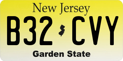 NJ license plate B32CVY