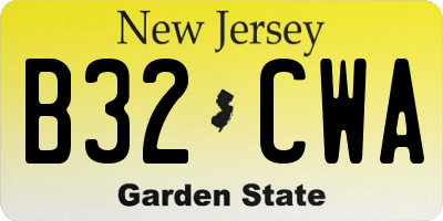 NJ license plate B32CWA