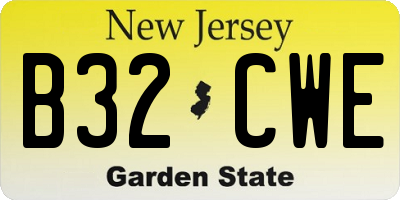 NJ license plate B32CWE