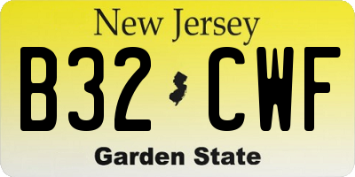 NJ license plate B32CWF