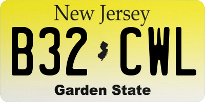 NJ license plate B32CWL