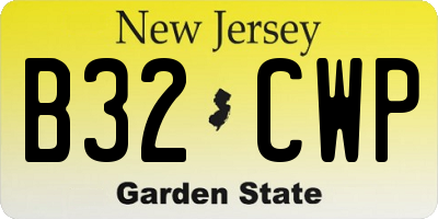 NJ license plate B32CWP