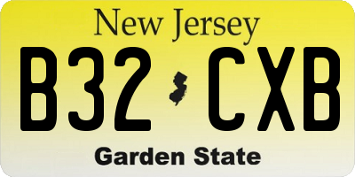 NJ license plate B32CXB