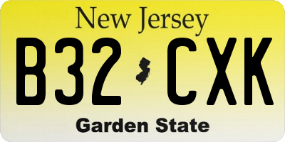 NJ license plate B32CXK