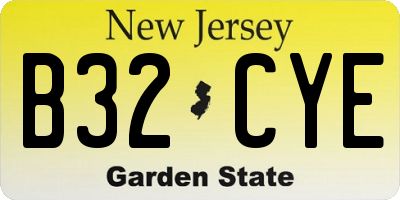 NJ license plate B32CYE