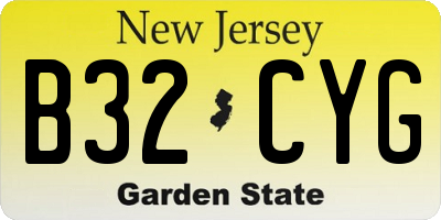 NJ license plate B32CYG