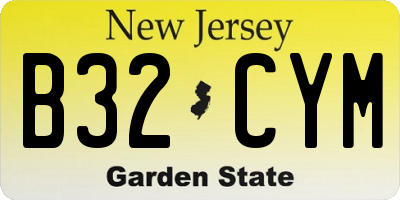 NJ license plate B32CYM
