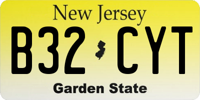 NJ license plate B32CYT