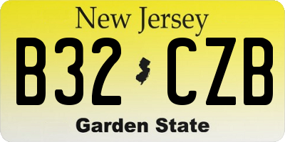 NJ license plate B32CZB