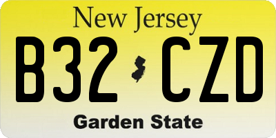 NJ license plate B32CZD