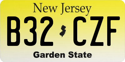 NJ license plate B32CZF