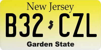 NJ license plate B32CZL