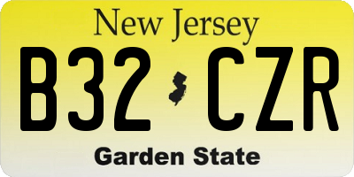 NJ license plate B32CZR