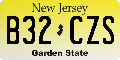 NJ license plate B32CZS