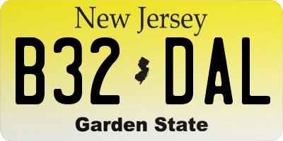 NJ license plate B32DAL