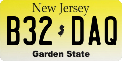 NJ license plate B32DAQ
