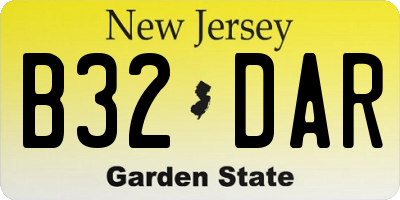 NJ license plate B32DAR