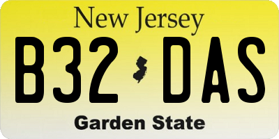 NJ license plate B32DAS