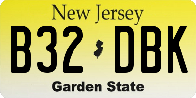 NJ license plate B32DBK