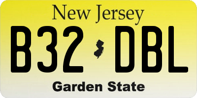 NJ license plate B32DBL