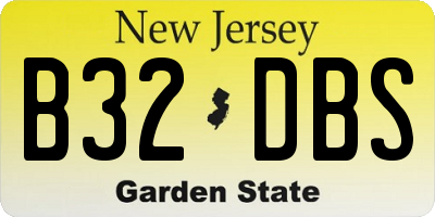NJ license plate B32DBS