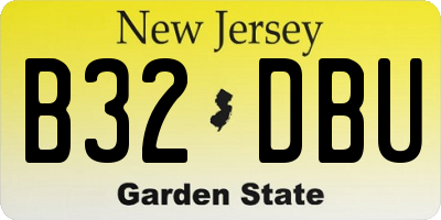 NJ license plate B32DBU