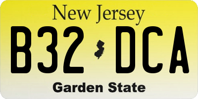 NJ license plate B32DCA